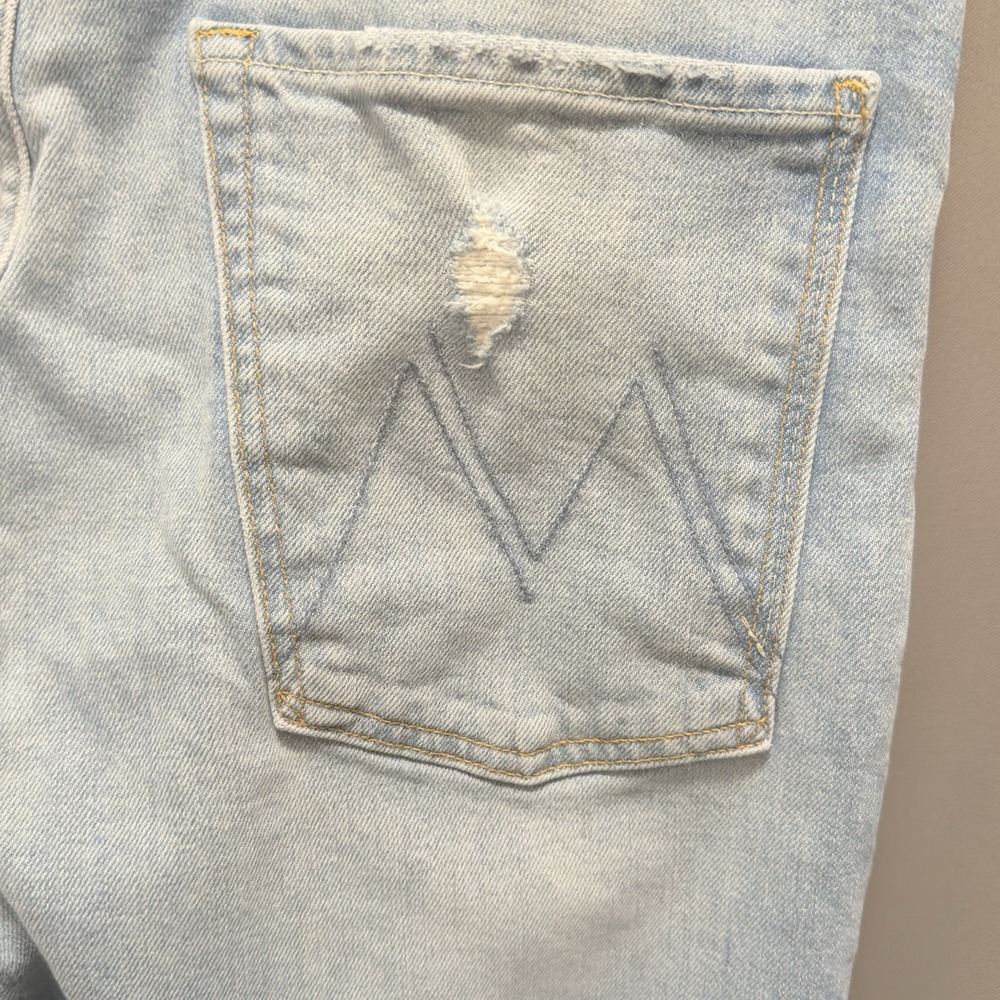 MOTHER Superior High Waisted Hiker Hover Jeans Undone Hem On my Knees Sz 32 - Picture 7 of 16